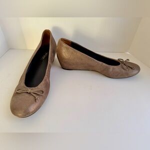 Paul Green Leather Wedge Ballerinas, Sz 9.5